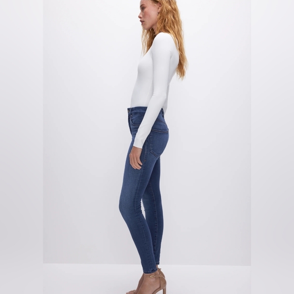 NWT GOOD American WAIST SKINNY JEANS $139 black 00-4 Inseam 29" denim - Picture 2 of 13